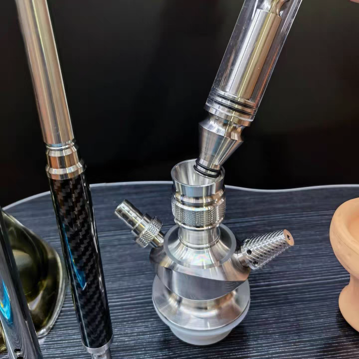 Premium Large Carbon Fiber Hookah – Stainless Steel High-End Shisha Set for Thick Smoke Lovers