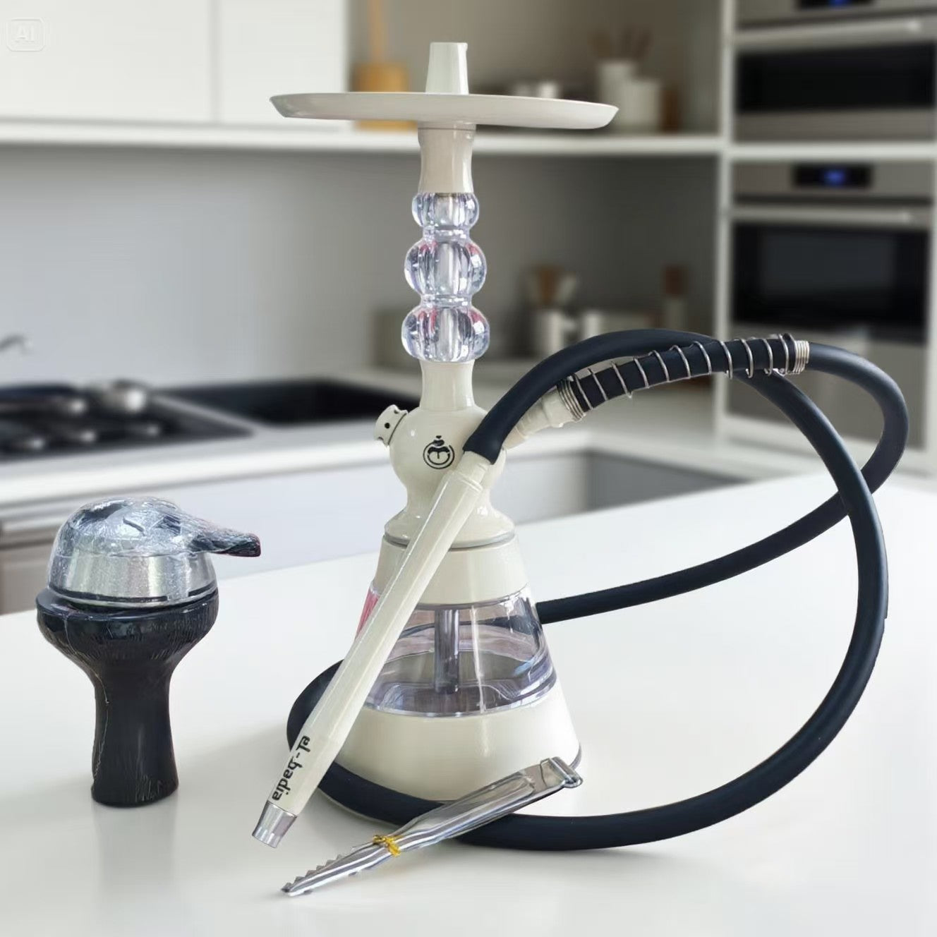 Arabic Aluminum Hookah Full Set | Durable Alloy Body with Acrylic Stem, Multiple Colors Available