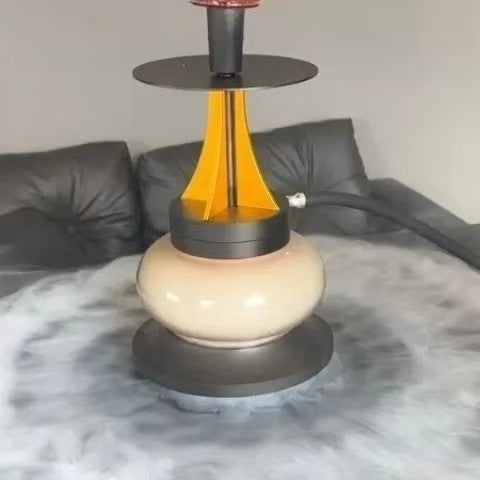 Luxury Fortress Double-Layer Hookah | Color-Changing Shisha with Bottom Airflow | Large Smoke Water Pipe for Home, Lounge, Bar & KTV