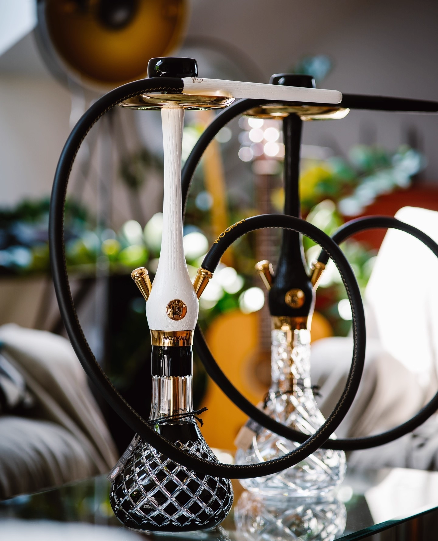 Luxury Wookah Grom Bloom Hookah – Elegant Design with Natural Wood & Glass Base
