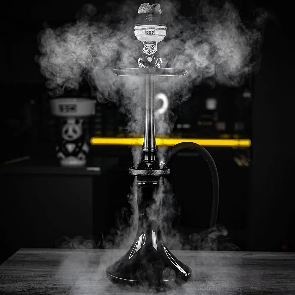 Vyro Premium Large Carbon Fiber & Stainless Steel Hookah – Complete Arabic Shisha Set