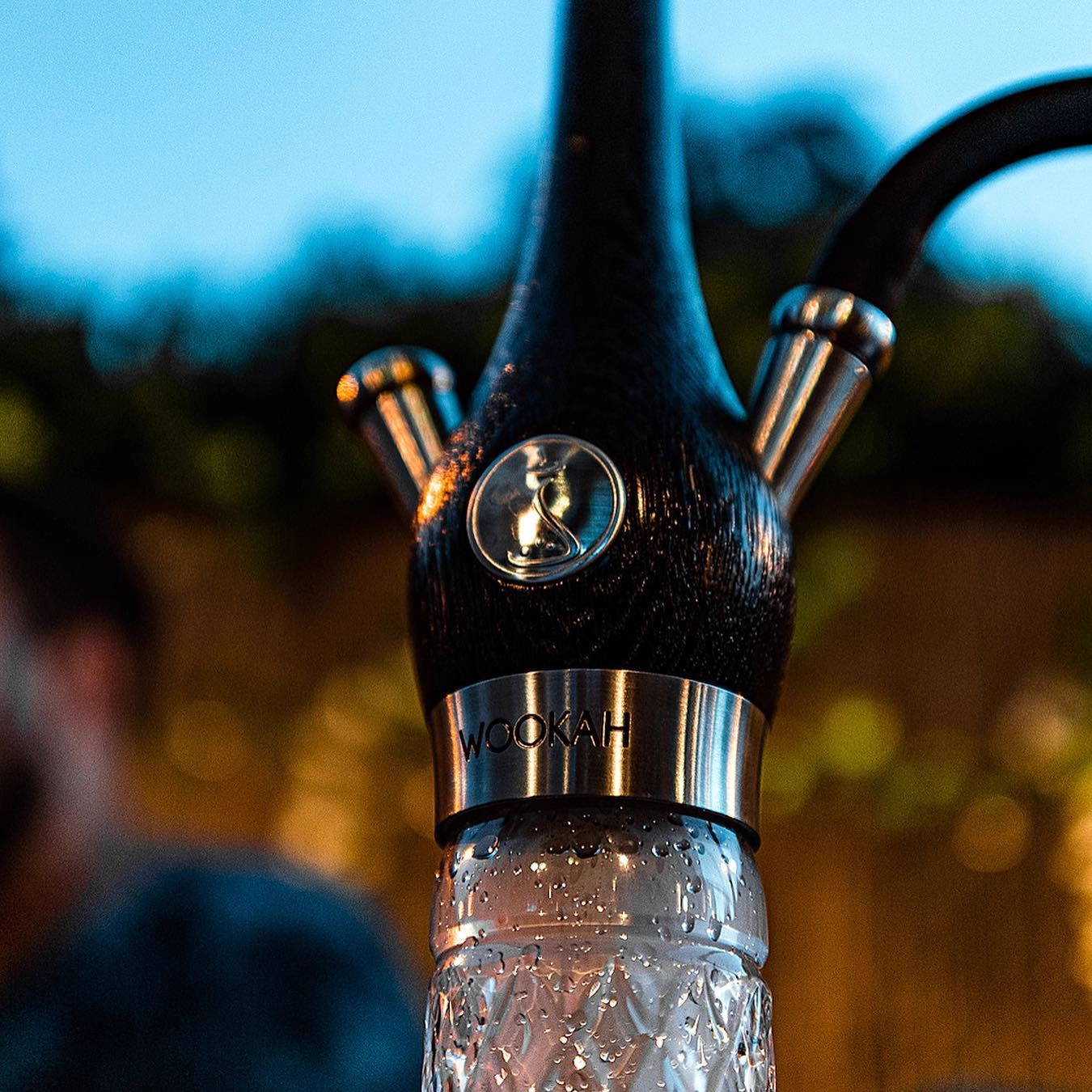 Luxury Wookah Grom Bloom Hookah – Elegant Design with Natural Wood & Glass Base