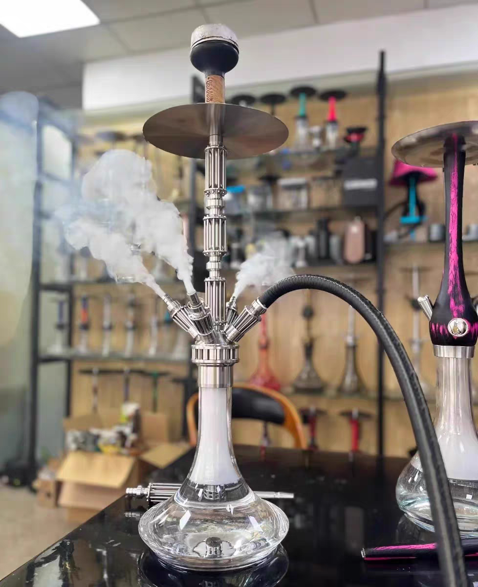 Luxury German Stainless Steel Shisha Hookah – Full Set for Home Use or Bar, 1 to 4 Hose Design