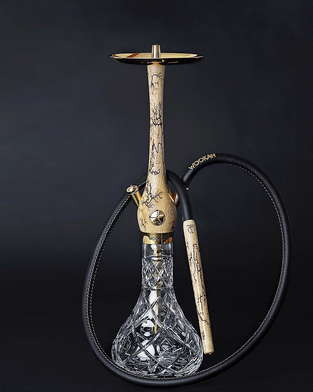 Luxury Wookah Grom Bloom Hookah – Elegant Design with Natural Wood & Glass Base