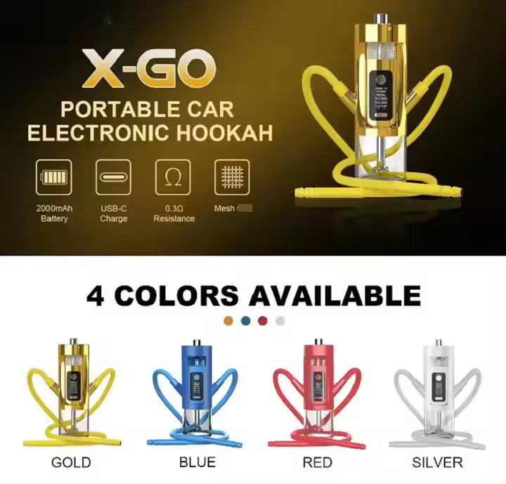 Portable LED Travel Hookah – Colorful Electronic Shisha for Car & Outdoor, Wholesale