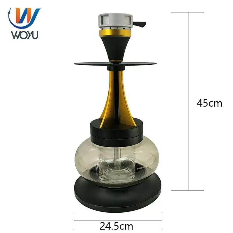Luxury Fortress Double-Layer Hookah | Color-Changing Shisha with Bottom Airflow | Large Smoke Water Pipe for Home, Lounge, Bar & KTV