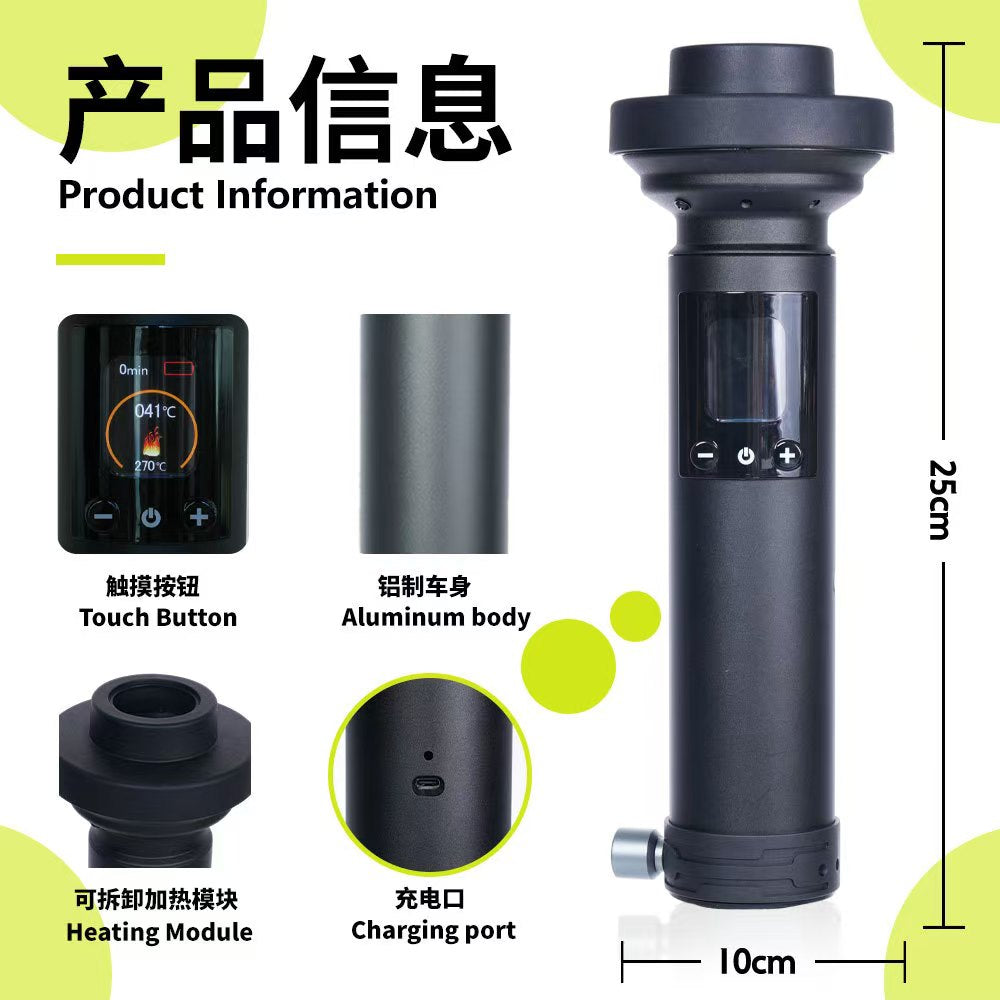 Smart Electric Hookah Shisha – Luxury Arabic Style, Aluminum Alloy, Touch Screen, Carbon-Free