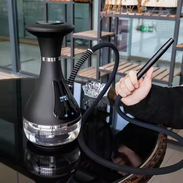 Electric Hookah Portable Shisha With LED Light Luxury Hookah Set Shisha Carbon-free Russia Hookah E-hookah Set