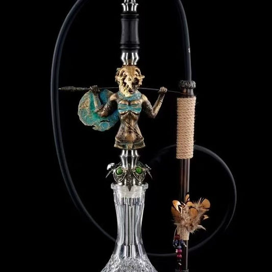 Maklaud Luxury Shisha Hookah Set – Elegant Amazon Huntress Edition, Complete Kit