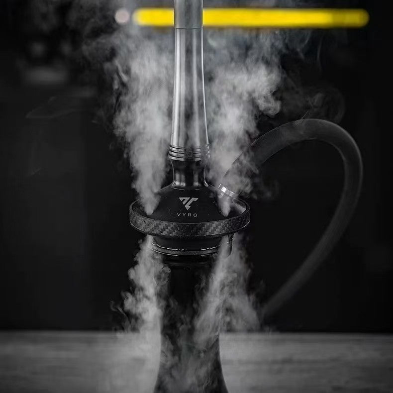 Vyro Premium Large Carbon Fiber & Stainless Steel Hookah – Complete Arabic Shisha Set